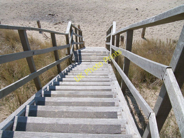 Photo 6"x4" Steps down to Abererch Beach Pwllheli c2010