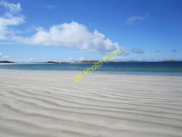 Photo 6"x4" Glassillaun: the beach, with unblemished sand-waves Glassillaun c2010