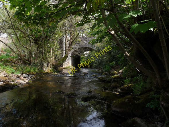 Photo 6"x4" Sticklepath Bridge on the river Taw as seen from upstream Ramsley c2010