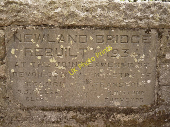 Photo 6"x4" A plaque found on Newland Bridge on the River Taw North Tawton c2010