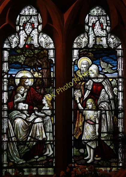 Photo 6"x4" St John the Baptist, Royston - Stained glass window Royston\/TL3541 c2011