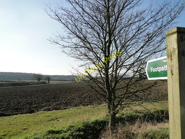 Photo 6"x4" Footpath sign on Bruisyard Road near Hollow Lane Farm Bruisyard c2011