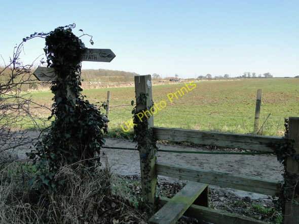Photo 6"x4" Footpath sign and stile at Friston, Suffolk Friston\/TM4160 c2011