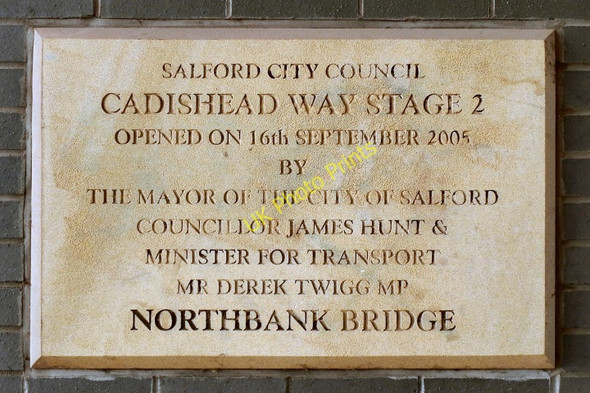 Photo 6"x4" Plaque on Northbank Bridge Irlam c2011