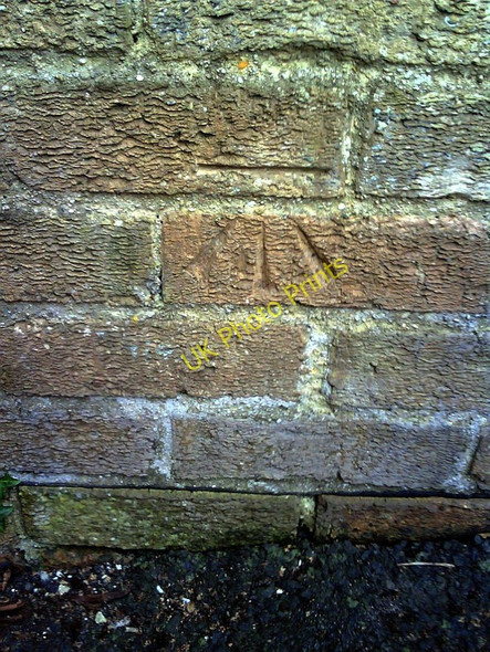 Photo 6"x4" Benchmark on the garage of #103 Burford Road Witney c2011