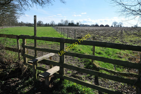 Photo 6"x4" Footpath and stile Kent's Green c2011