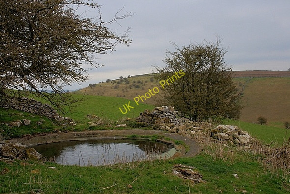 Photo 6"x4" Dew pond, Wheal Lane Brushfield c2011