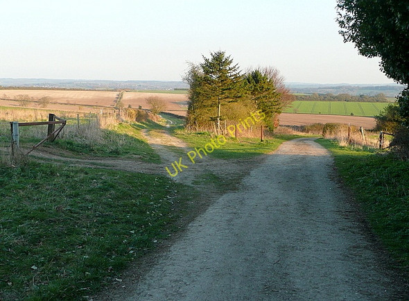 Photo 6"x4" Bridleway junction on the Oxdrove Way Abbotstone c2011