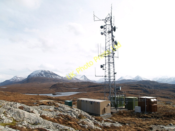 Photo 6"x4" Radio mast,  Carn na Glaic Buidhe Badluarach c2008