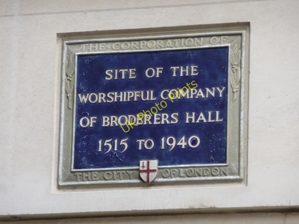 Photo 6"x4" Blue plaque on site of Broderers' Hall, Gutter Lane, London EC4 London c2011