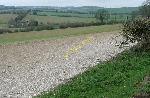 Photo 6"x4" Fields above Laverstoke Farm Laverstoke c2011