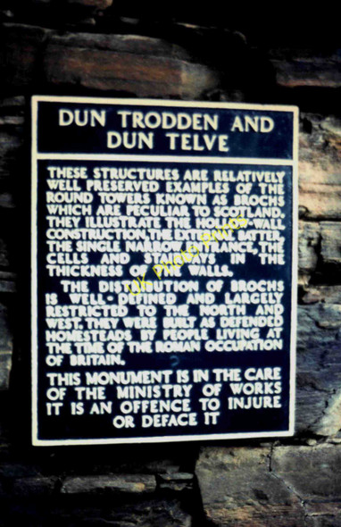Photo 6"x4" Information board for brochs at Dun Trodden and Dun Telve Eilanreach c1971