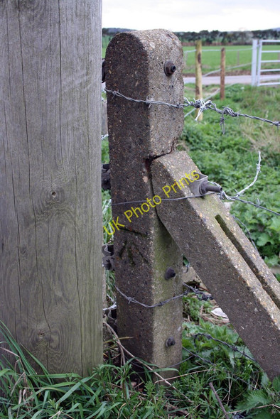 Photo 6"x4" Benchmark on concrete fencepost at Icknield Road\/Port Way junction Ipsden c2011