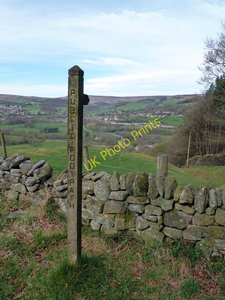 Photo 6"x4" Footpath sign at Hazelford Leam c2011