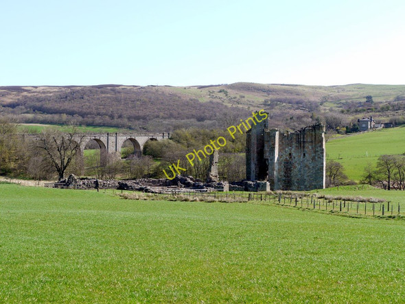 Photo 6"x4" Edlingham Castle & railway viaduct Edlingham c2011
