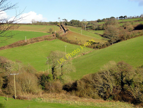 Photo 6"x4" Looking up the Valley Towards Netherton Goveton c2011