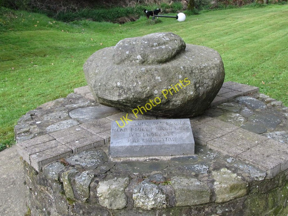 Photo 6"x4" Pre-Christian Carved Rock in the grounds of St Patrick's Church Madabawn c2011