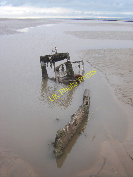 Photo 6"x4" Boat Wreck, Ribble Estuary Lytham St Anne's c2010