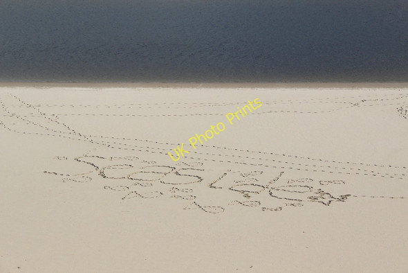 Photo 6"x4" Sandwriting, Portmeirion Llanfihangel-y-traethau c2011