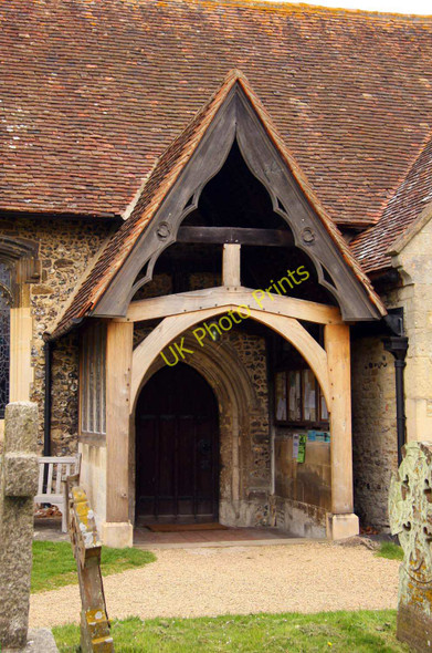 Photo 6"x4" The porch to St Laurence Church Warborough c2011