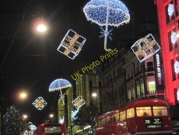 Photo 6"x4" Christmas Decorations, Oxford Street Westminster c2010