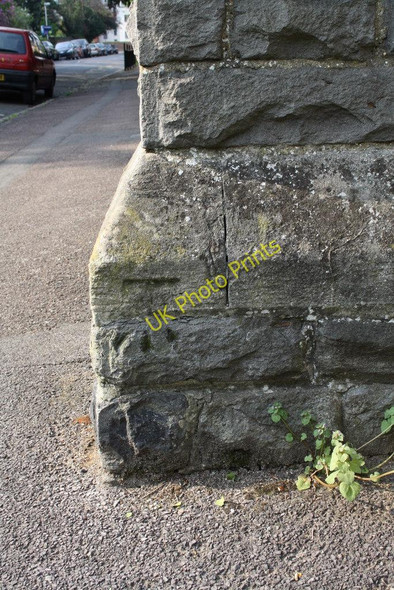 Photo 6"x4" Benchmark on buttress of the Parish Church of All Saints Reading c2011