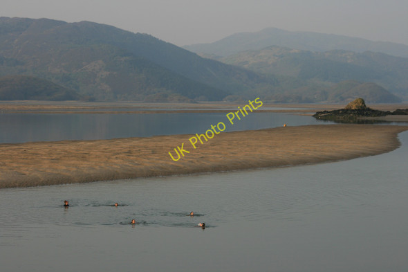 Photo 6"x4" Children swimming in the Mawddach as sunset approaches Barmouth\/Abermaw c2011