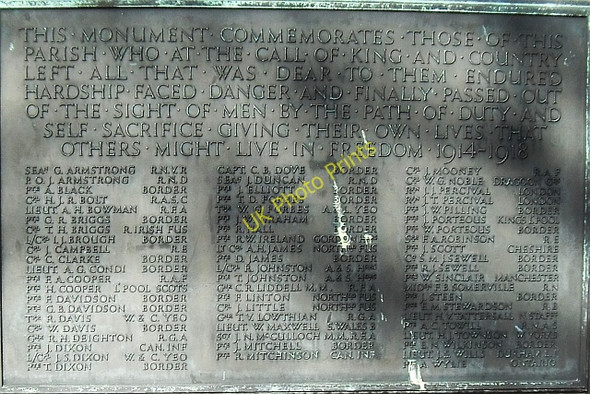 Photo 6"x4" Plaque on war memorial Belah c2011