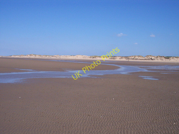 Photo 6"x4" Channels on Formby beach at low tide Formby c2011