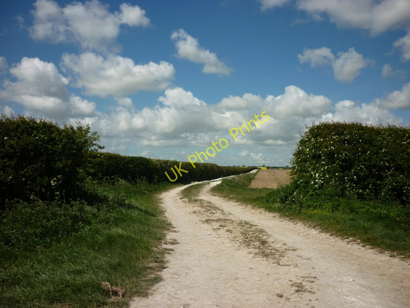 Photo 6"x4" A farm track off Cross Gate (road) Goodmanham c2011