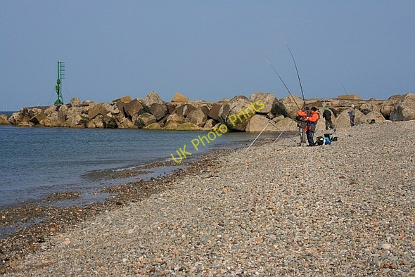 Photo 6"x4" Shore Fishing, South Pier Workington c2011