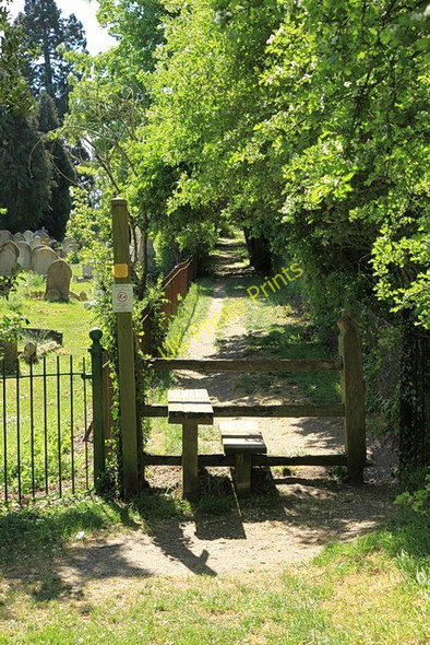 Photo 6"x4" Footpath from village green, Cavendish Cavendish c2011