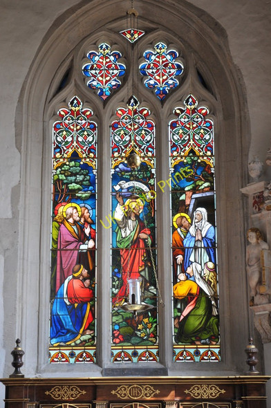 Photo 6"x4" Stained glass window, Lechlade church Lechlade on Thames c2011