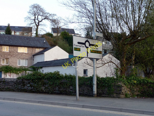 Photo 6"x4" Road Sign A487 to Caernarfon, Porthmadog, Gwynedd Porthmadog c2011