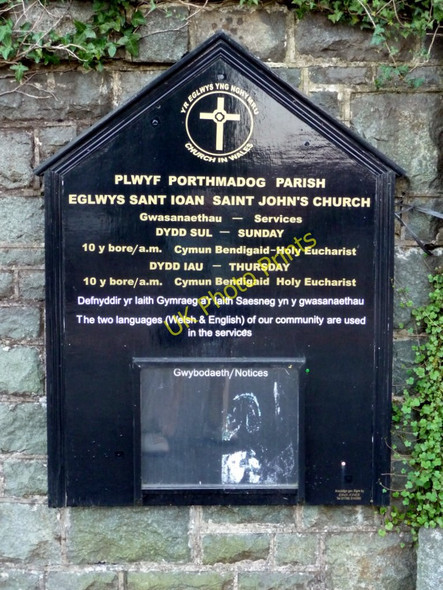 Photo 6"x4" Information Board St John's Church, Porthmadog, Gwynedd Porthmadog c2011