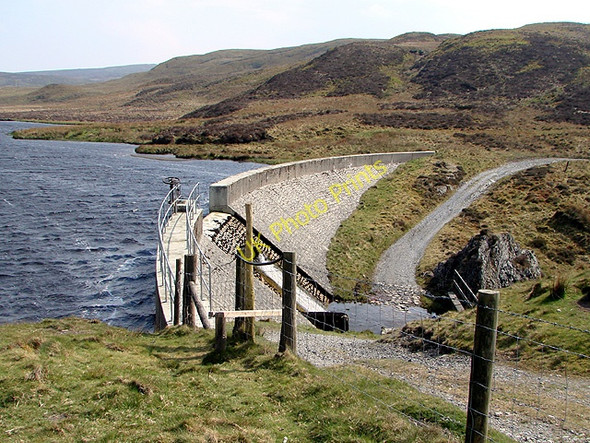 Photo 6"x4" Llyn Cwm-byr  dam Llyn Cwm-byr c2011