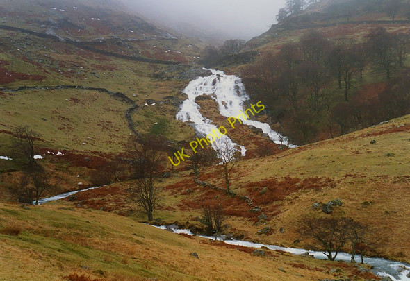 Photo 6"x4" The Afon Cwm Llan in spate Bethania\/SH6250 c1994