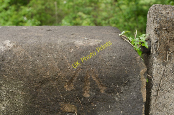 Photo 6"x4" Rivet Bench Mark, Leeds Road Railway Bridge Burn Bridge c2011