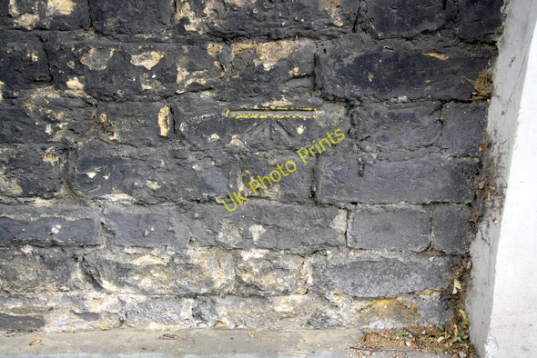 Photo 6"x4" Benchmark on wall of Pembridge Villas (#29 Dawson Place) Kensington\/TQ2579 c2011
