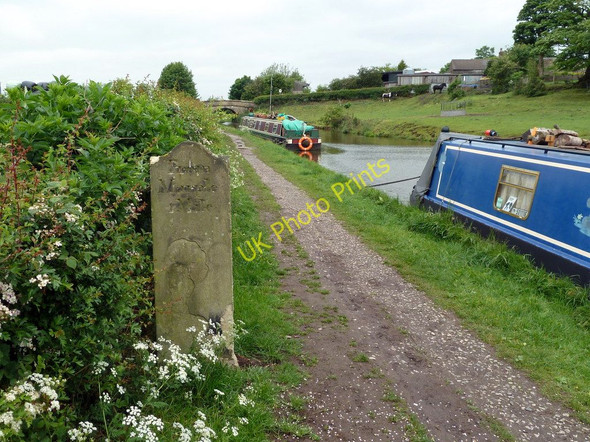 Photo 6"x4" Milepost on the Macclesfield Canal Marple c2011