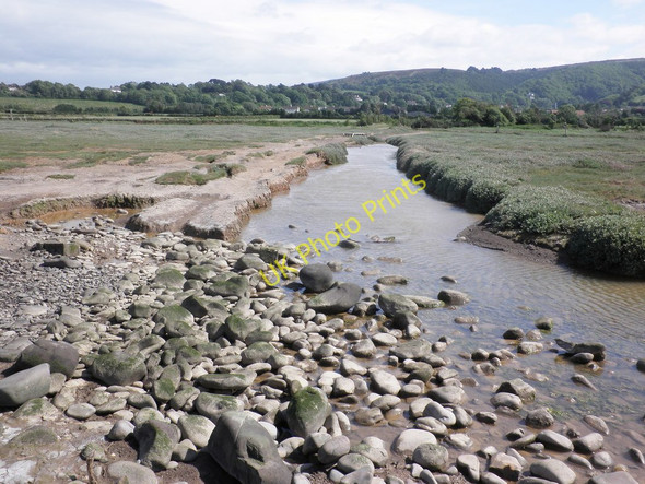 Photo 6"x4" Saltmarsh drainage channel, behind Bossington Beach Bossington\/SS8947 c2011