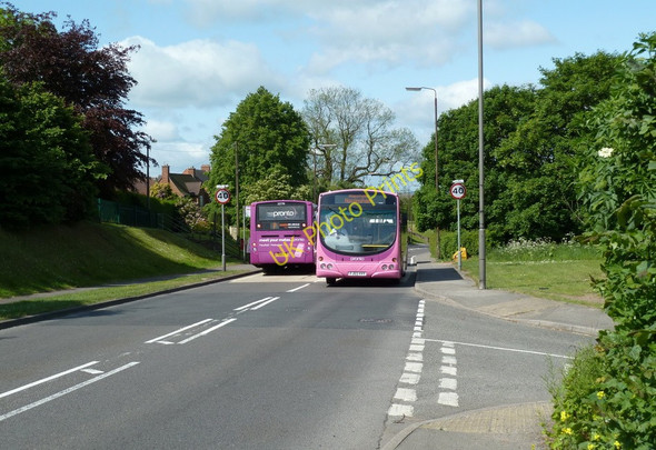 Photo 6"x4" Buses on the A617 through Glapwell Glapwell c2011