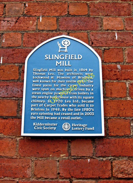 Photo 6"x4" Plaque on Slingfield Mill, Weavers Wharf, Kidderminster Kidderminster c2011