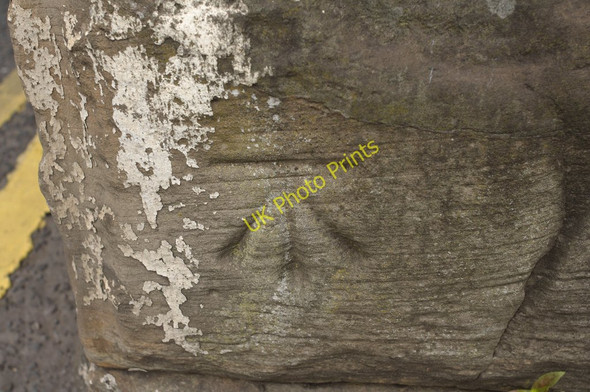 Photo 6"x4" Cut Bench Mark, Railway Bridge, Fife Street Blackburn\/SK3892 c2011