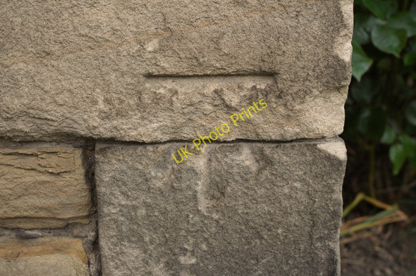 Photo 6"x4" Cut Bench Mark, St Thomas's Church, Wincobank Wincobank c2011