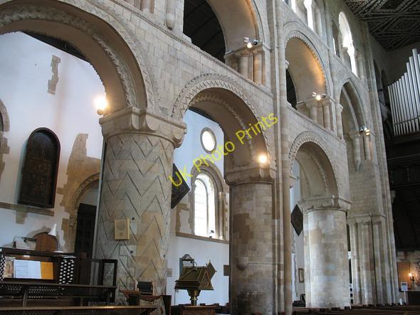 Photo 6"x4" Waltham Abbey church: nave arches Waltham Abbey c2011