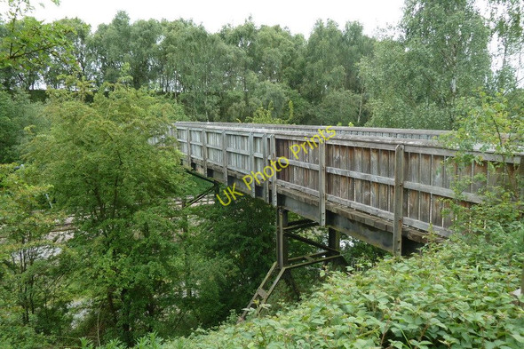 Photo 6"x4" Footbridge across wide and deep railway cutting Clay Cross c2011