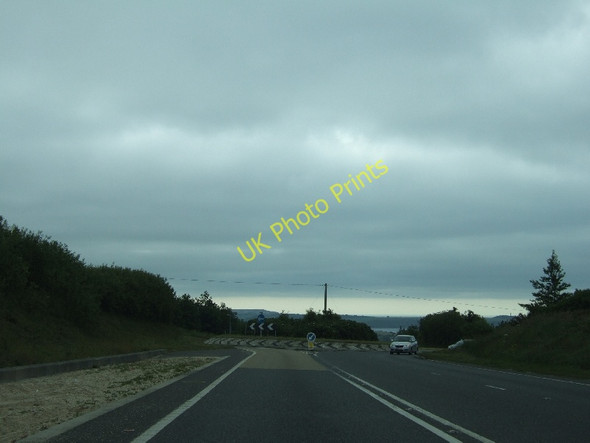 Photo 6"x4" Escape Lane and roundabout for Boscoppa St Austell c2011