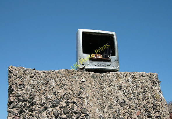 Photo 6"x4" An old monitor on a World War Two concrete block Craigielaw c2011