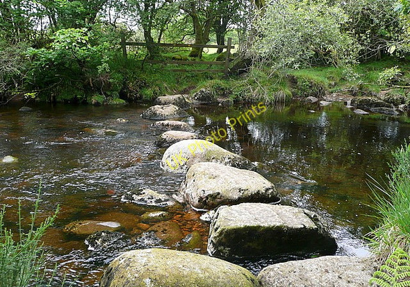 Photo 6"x4" River Tavy stepping stones Horndon c2011